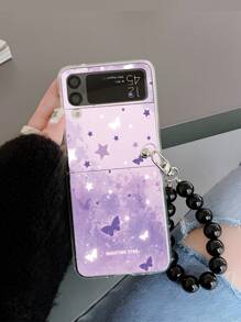 Butterfly Pattern Phone Case With Lanyard - Multicolor - View 1