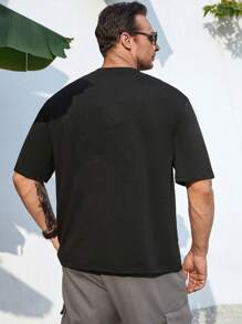 Manfinity LEGND Men Plus Slogan Graphic Tee - Black - View 2