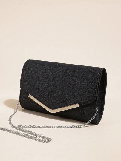 Damkutlettväska, glansig kuvertväska med avtagbar kedja, elegant och raffinerad fyrkantig lackväska, lämplig för fester, galor och andra tillfällen, ett idealiskt val för festtjejer och damer. Perfekt lämplig för fester, bröllop, baler, galor och andra tillfällen. Denna glansiga kvällsplånbok med spänne är den bästa presenten till karneval, bröllop, fester och baler.