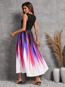 SHEIN Clasi 紮染A字連衣裙不附腰帶 - 彩色 - 查看 2