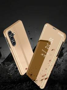 Bao da dạng gương lật Dòng tương thích với Apple 11/12/13/14/15promax, Xiaomi/Redmi Note13/12, Galaxy/Samsung S22/S23/S24u/A14/A24/A34/A35/A54/A55 và các mẫu khác. - Vàng - Xem 2