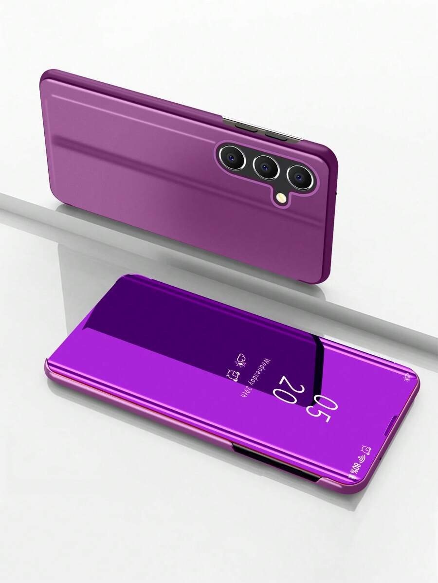 翻盖皮套镜面系列兼容 11/12/13/14/15 Pro Max，兼容小米，兼容 Redmi Note 13/12，兼容三星 Galaxy S22/S23/S24u、A14/A24/A34/A35/A54/A55 等型号 - 紫色 - 查看 1
