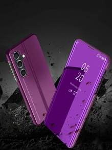 翻盖皮套镜面系列兼容 11/12/13/14/15 Pro Max，兼容小米，兼容 Redmi Note 13/12，兼容三星 Galaxy S22/S23/S24u、A14/A24/A34/A35/A54/A55 等型号 - 紫色 - 查看 2