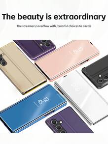 Bao da dạng gương lật Dòng tương thích với Apple 11/12/13/14/15promax, Xiaomi/Redmi Note13/12, Galaxy/Samsung S22/S23/S24u/A14/A24/A34/A35/A54/A55 và các mẫu khác. - Vàng - Xem 10