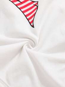 SHEIN 嬰兒蝴蝶結和字母圖案荷葉邊連身背心和國旗圖案半身裙 - 彩色 - 查看 3