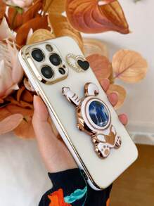 兔子图案手机壳，带手机支架，国际版，非国内版 - 白色 - 查看 4