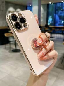 Ốp điện thoại mạ điện có vòng giữ điện thoại, phiên bản quốc tế, không phải phiên bản nội địa. - Hồng - Xem 2