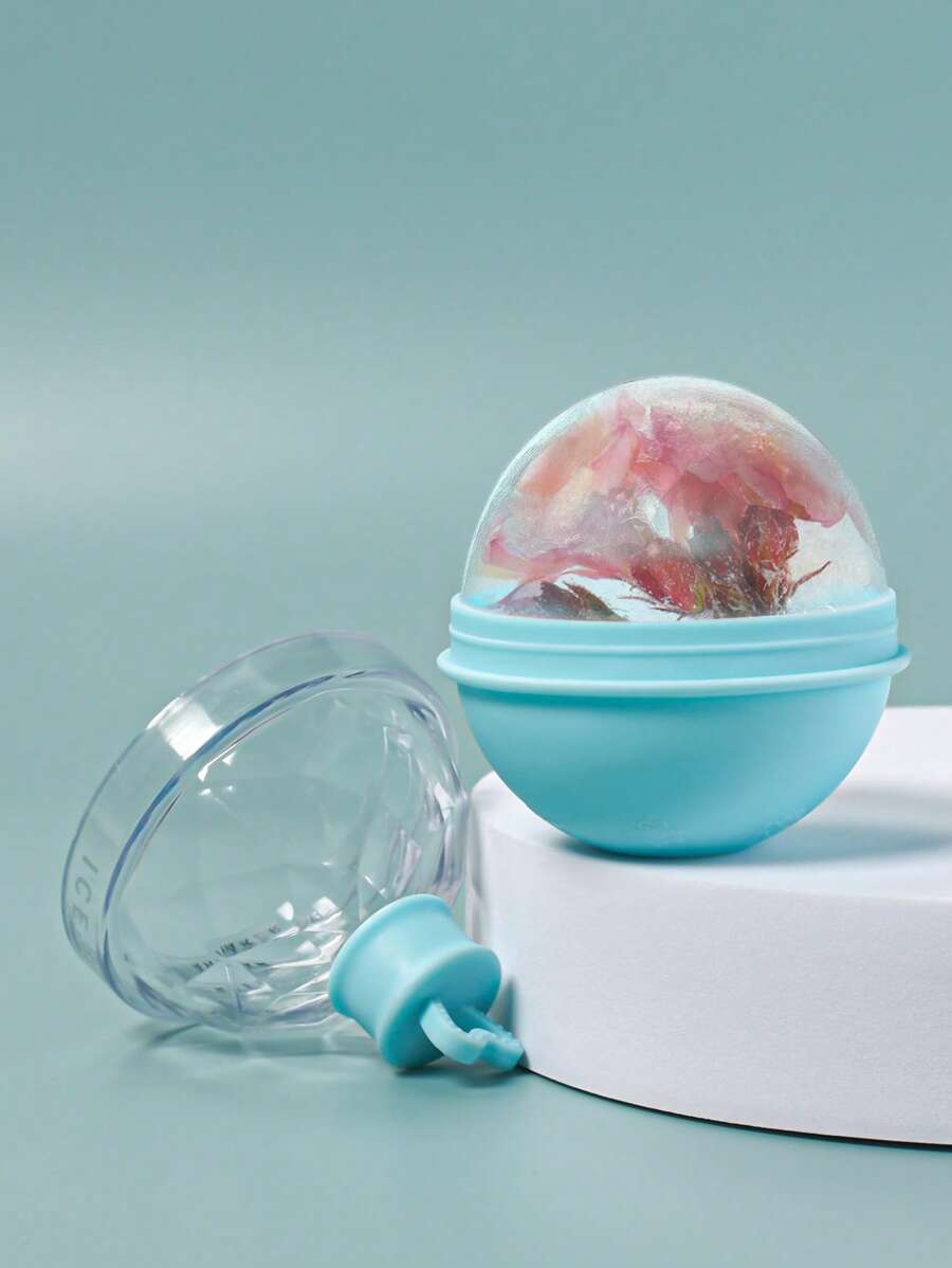 按摩冰格，1 件硅胶面部圆形按摩冰块，适用于女性、美容、护肤产品、水疗、自我护理、护肤工具、面部护理、美容师用品、按摩、面部按摩工具、面部滚轮 - 淺藍色 - 查看 1