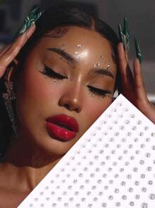 STARTTOOS 宝石贴纸 2 张多规格立体仿真 DIY 面部纹身贴纸 腹肌脸贴钻派对 Y2K 化妆装饰 - 彩色 - 查看 2