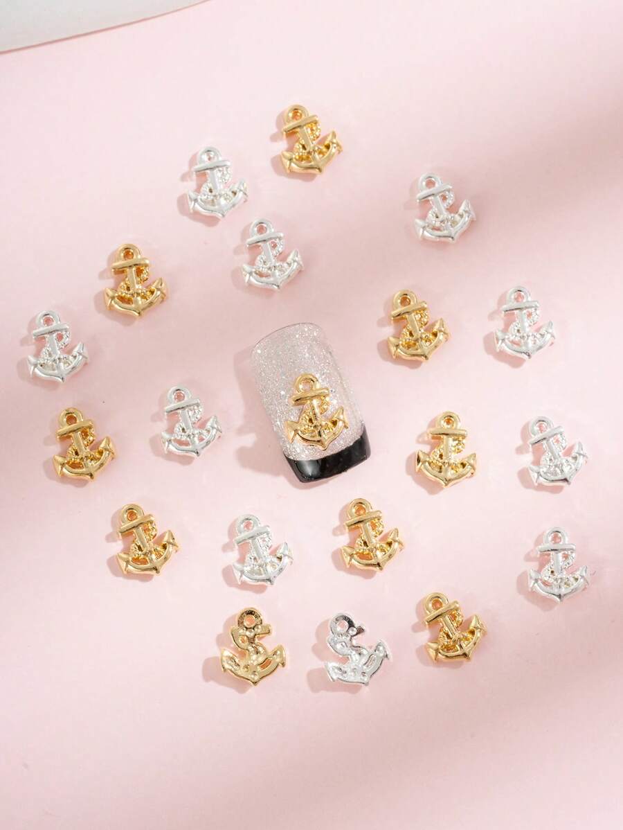 20入組船錨設計美甲飾品 - 彩色 - 查看 1