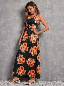 SHEIN Clasi Floral Print Hidden Pocket Dress - Multicolor - View 3