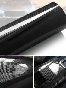 1pc 10 X 100 CM 5D Carbon Fiber Textured Car Film - Black - View 1