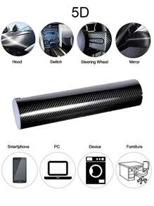 1pc 10 X 100 CM 5D Carbon Fiber Textured Car Film - Black - View 2
