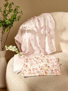 Cozy Pixies 3-Pack Oeko-Tex Certified Baby Floral Bamboo Muslin Swaddle Blankets, Breathable