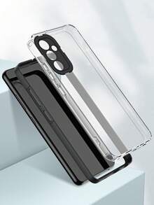 Vỏ điện thoại trong suốt có khung tương phản - màu đen - Xem 2