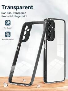 Vỏ điện thoại trong suốt có khung tương phản - màu đen - Xem 5