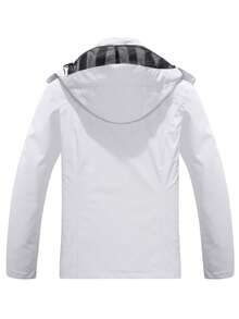 Zip Up Hooded Jacket - Light Grey - View 2