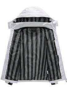 Zip Up Hooded Jacket - Light Grey - View 3