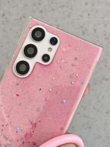 Sequin Decor Phone Case With Ring Wristband,International Version, Not The Domestic Version - Pink - View 5