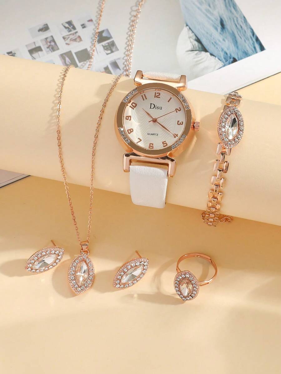 DISU Bộ Đồng hồ Pha lê kim cương Khác - trắng - Xem 1