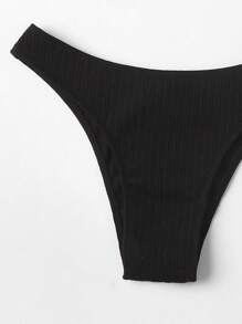 Bañador bikini halter unicolor - Negro - Ver 4