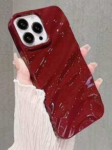 Apple Glitter Soft TPU Phone Case With Glossy Coating, Compatible With IPhone 14 Pro Max / 13/12/11 (6.1-Inch), IPhone 15 Pro Max / 15 Pro / 15 (6.7-Inch) - Burgundy - View 5
