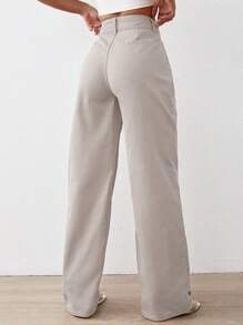 High Waist Wide Leg Jeans - Apricot - View 2