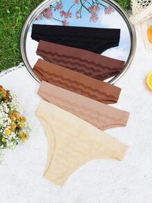 5 piezas Calzoncillos liso simple unicolor - Multicolor - Ver 3