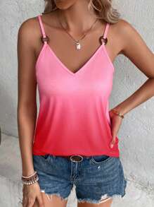 SHEIN LUNE O-ring Detail Cami Top - Pink - View 4