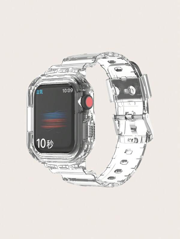 Fashionable Tpu Clear & Flexible Integrated Watch Band Protective Case compatible with apple Series 4/5/6/7/8/9