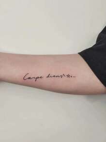 1 tờ Nhãn dán hình xăm đồ họa chữ cái - màu đen - Xem 1