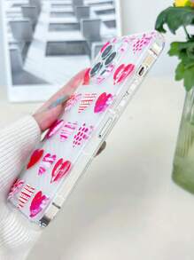 Funda de celular transparente con patrón de corazón - Multicolor - Ver 2