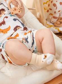 Cozy Pixies 6雙嬰兒恐龍和條紋圖案短襪 - 彩色 - 查看 3