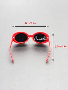 1pc Plastic Pet Glasses For Dogs And Cats - Red - View 3
