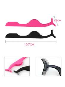 Nhíp bấm mi chuyên nghiệp, 2 dụng cụ trang điểm bằng sắt để nối mi - Nhiều màu - Xem 2
