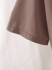 INAWLY Cactus And Slogan Graphic Tee WAIT FOR THE SUNRISE ARIZONA - Mocha Brown - View 3