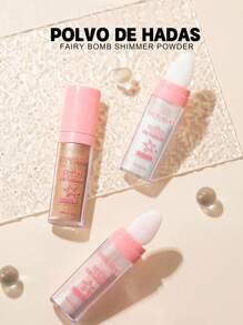 HANDAIYAN Fairy Glow Highlighter Powder, Natural Glowing Highlighter For Graduation, Birthday, Holiday, Halloween, Christmas, Makeup Party, Cosplay, Travel, Daily Makeup, Prom, Dorm, Beauty Product, Face Painting, Cosmetics, Suitable For Women, Winter/Spring, Best For Birthday, Valentine's Day, Mother's Day Gifts, Carnival Party - 粉色 - 查看 2