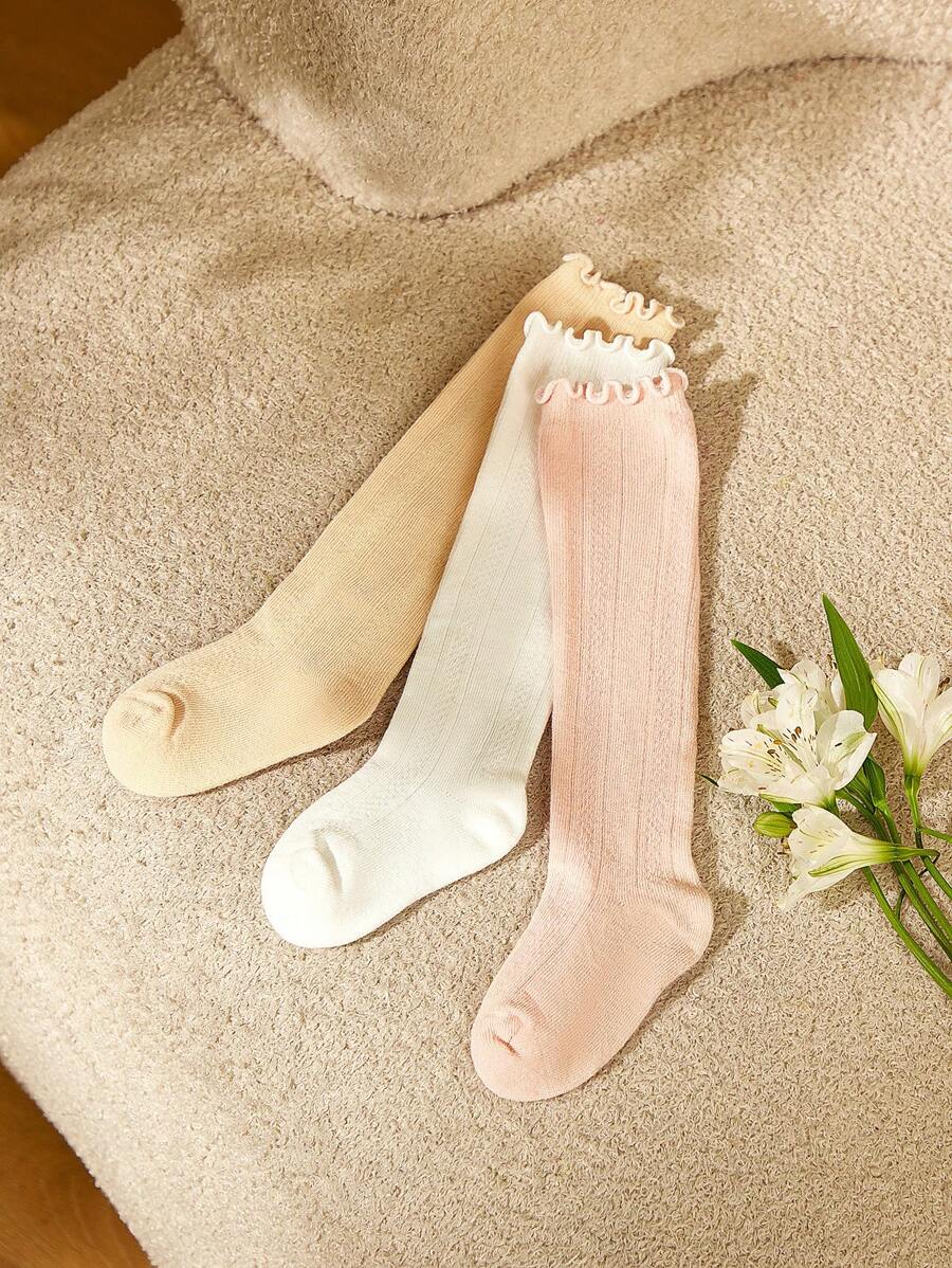 Cozy Pixies 3pairs Baby Girls Stripe Pattern Knee High Socks - Multicolor - View 1