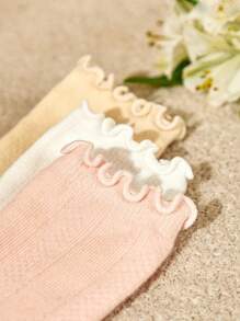 Cozy Pixies 3pairs Baby Girls Stripe Pattern Knee High Socks - Multicolor - View 6