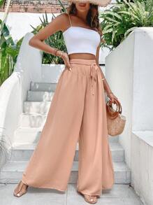 Breezaya Tie Waist Wide Leg Pants