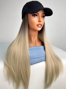 Tóc giả tổng hợp dài thẳng có mũ - Ombre - Xem 7