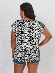 SHEIN LUNE 休閒全身印花加大襯衫 - 黑與白 - 查看 2