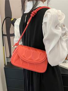 Pink Fashion Flap Cover Square Bag - Watermelon Pink - View 2