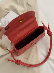 Pink Fashion Flap Cover Square Bag - Watermelon Pink - View 3