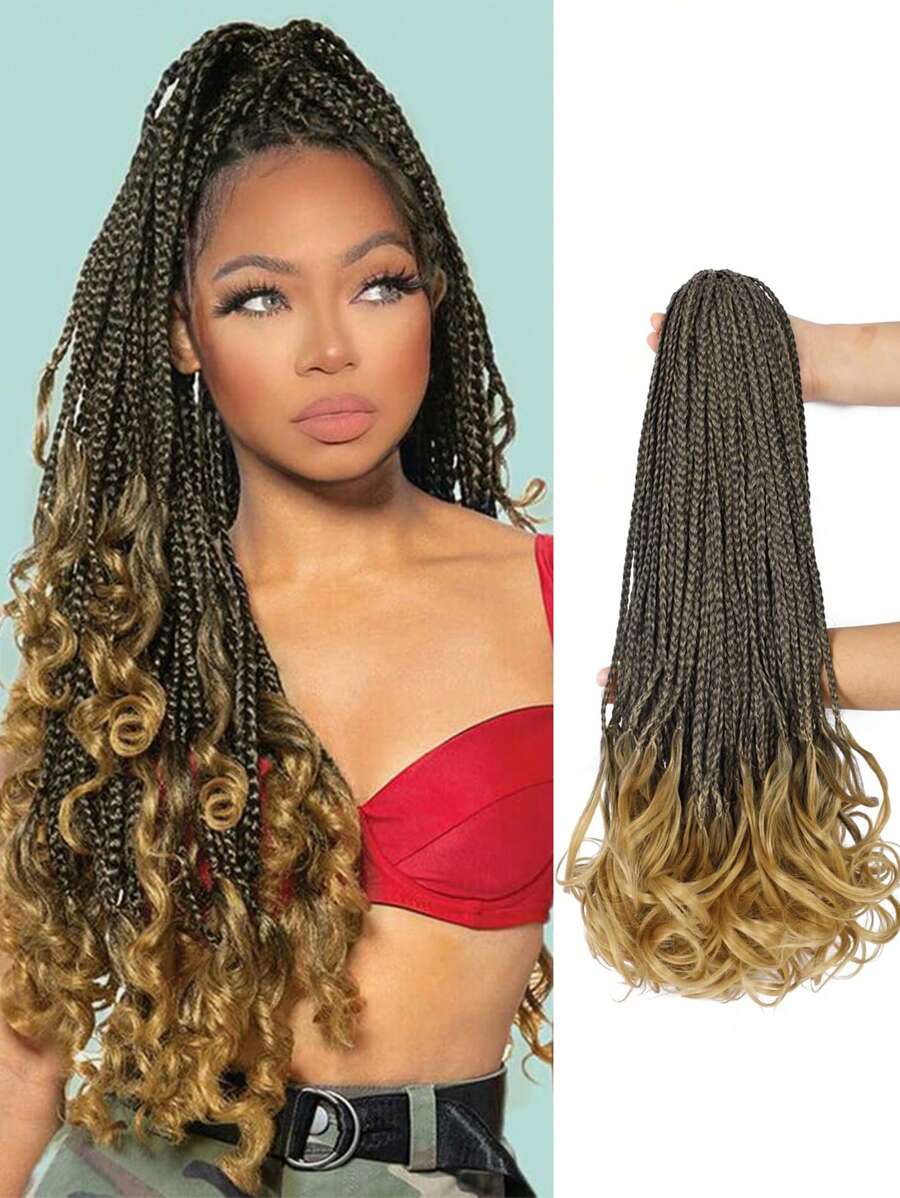 Nối tóc tổng hợp kiểu đuôi ngựa bện trung bình - Hai tông màu - Xem 1