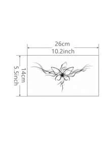 1 miếng dán hình xăm tạm thời chống nước và lâu trôi có họa tiết ở ngực - màu đen - Xem 3
