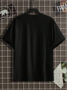 Manfinity RebelGame Nam Bông In biểu thức Áo thun & Eo dây rút Quần short - Nhiều màu - Xem 7