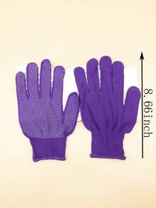 2入組髮型造型套裝，包含雙面矽珠捲髮梳、捲髮器、直髮器和耐熱手套 - 紫色 - 查看 4