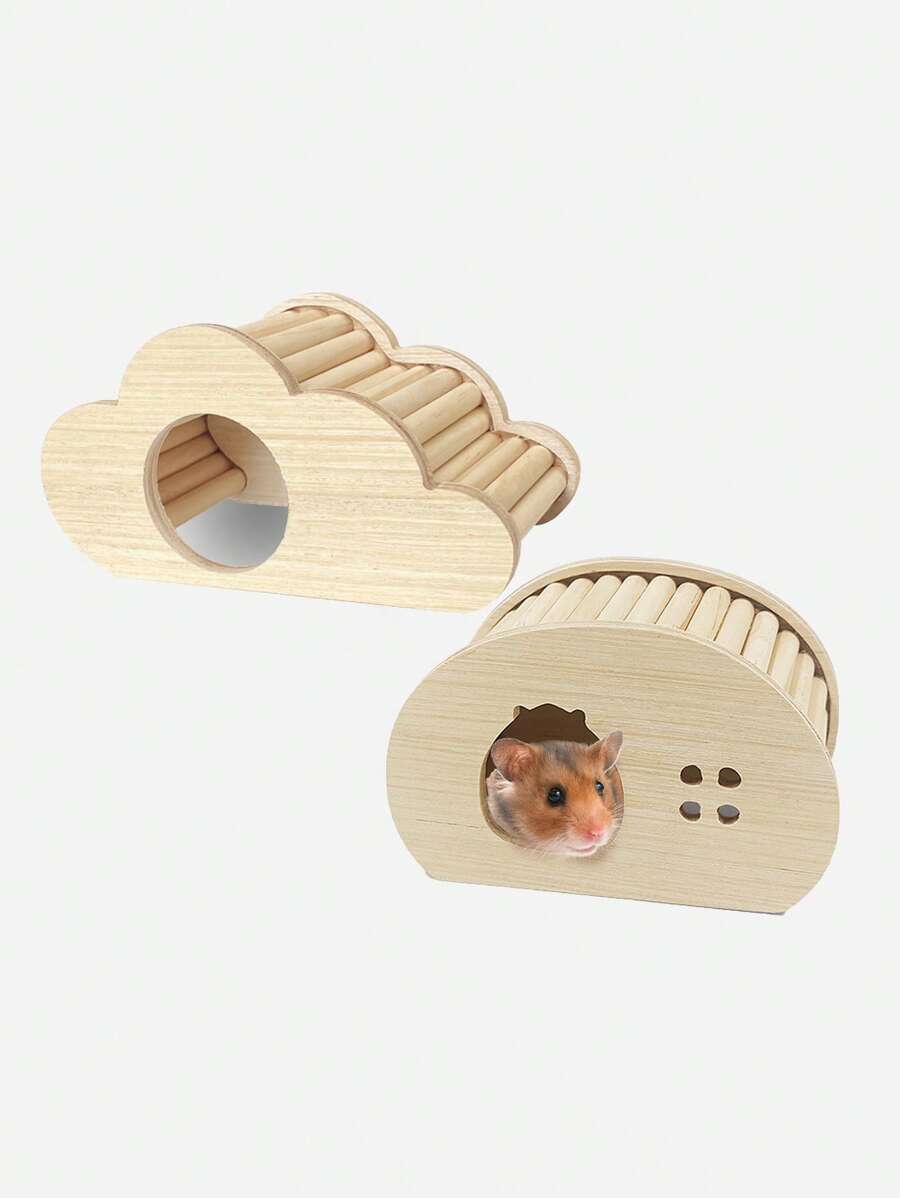 1 Đồ Chơi Huấn Luyện Hamster Bằng Gỗ, Thiết Kế Bậc Thang Hiện Đại Đồ Chơi Hamster Cho Động Vật Nhỏ Để Chơi - Màu be - Xem 1