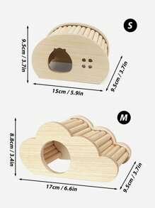 1 Đồ Chơi Huấn Luyện Hamster Bằng Gỗ, Thiết Kế Bậc Thang Hiện Đại Đồ Chơi Hamster Cho Động Vật Nhỏ Để Chơi - Màu be - Xem 5